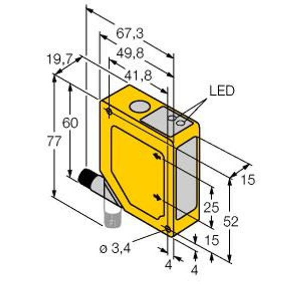 Photoelectric Sensor Triangulation Sensor with Analog Output   Q50BIQ image 1