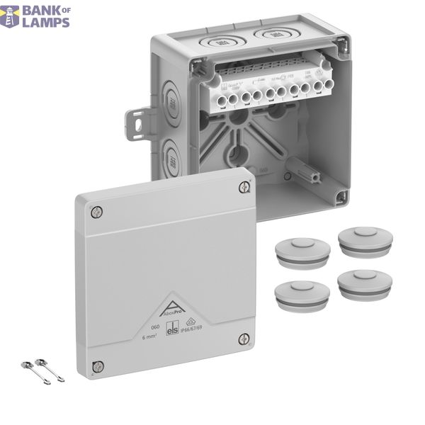 Junction box, Type of protection IP66/IP67/IP69, max. 6², IK09, Protection class II, Ui 690V AC, Ui 690V DC, DLG, DNV, VDE, Halogen free image 1