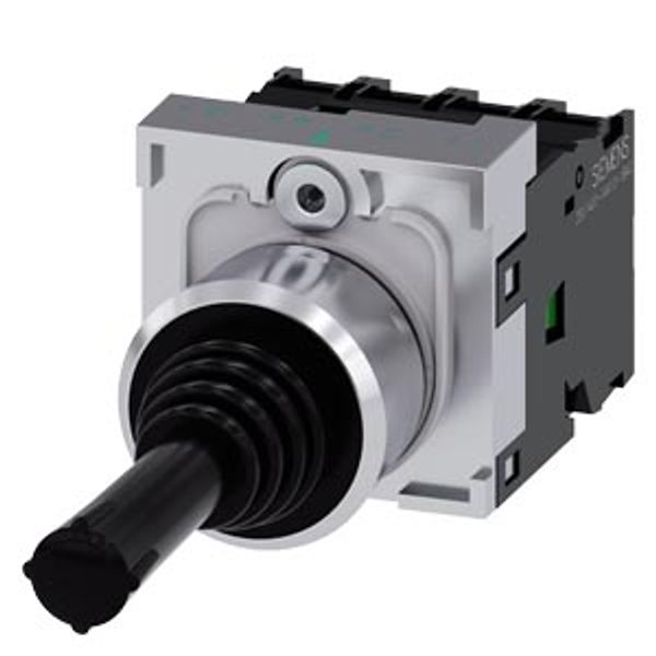 Coordinate switch, 22 mm, round, metal high gloss, black, latching image 1