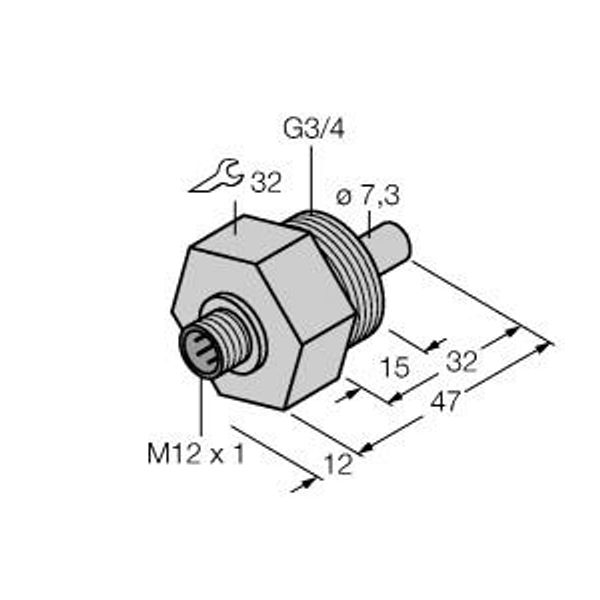 Flow Monitoring Immersion Sensor without Integrated Processor   FCS-G3/4A4-NAEX-H1141 image 1