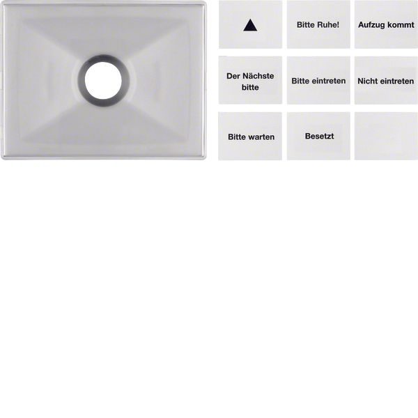 Centre plate with cover for push-button/pilot lamp E10, arsys, clear image 1