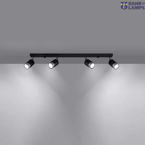 CEILING LAMP NERO 4 BLACK/CHROME GU10 4X40W IP20 image 7