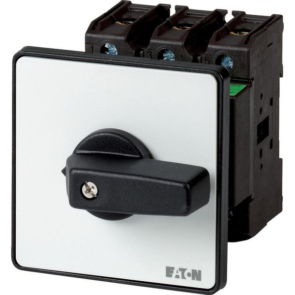 P3-63/Z/2HI11 On-Off switch, P3, 63 A, rear mounting, 3 pole, 2 N/O, 2 N/C, with black thumb grip and front plate image 2