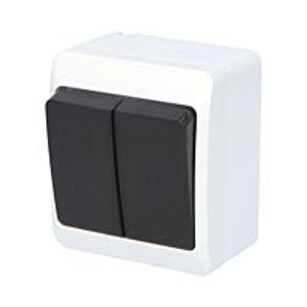 GALATEA Switch serial no. 5 10A 230V on plaster IP44 white/black image 1