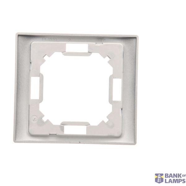 Cover for single socket outlet with earthing, matt aluminum image 1