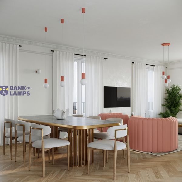 Pendant lamp HALO 3P peach image 8