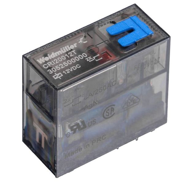 CUBESERIES, Number of contacts: 2,  CO contact AgNi, Rated control voltage: 24 V DC +10 % / -20 %, Continuous current: 8 A, Screw connection, Test button available: No image 4