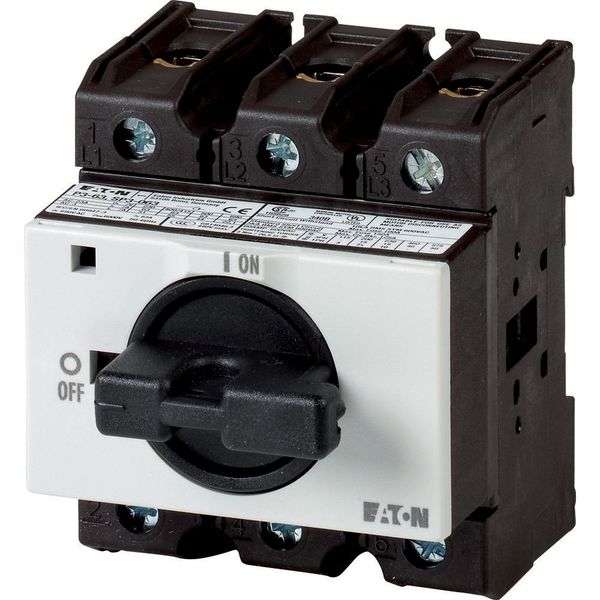 P3-63/IVS/N/HI11 On-Off switch, P3, 63 A, service distribution board mounting, 3 pole + N, 1 N/O, 1 N/C, with black thumb grip and front plate image 3