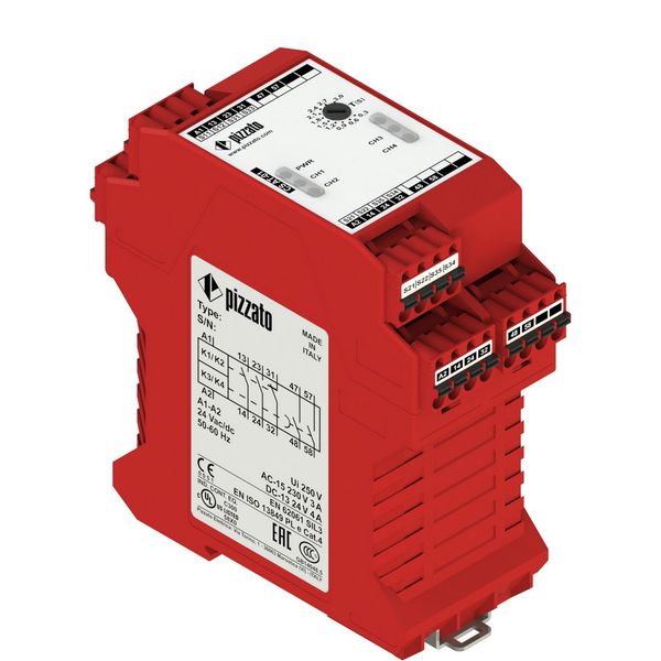 Safety module (2NO+1NC) instantaneous + 2NO delayed, category 4 image 1