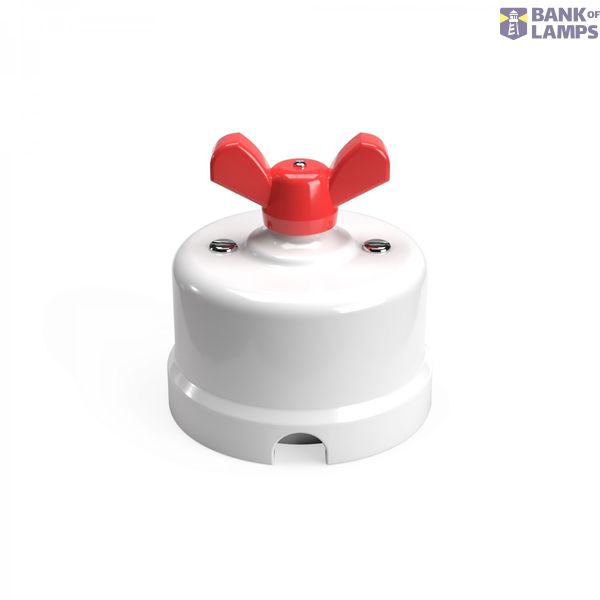 Switch/Diverter in white porcelain with butterfly nut image 2
