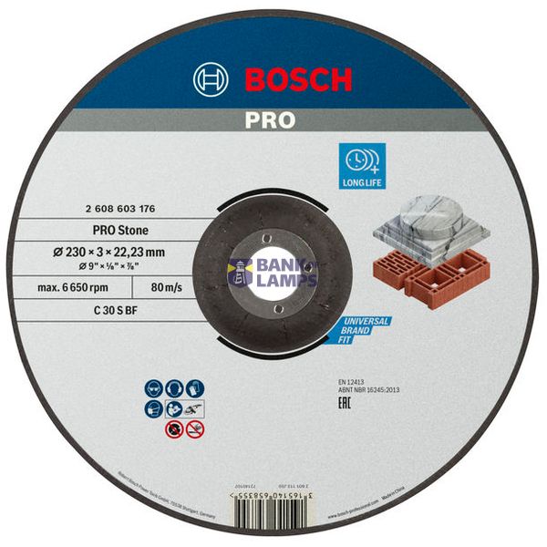 Standard for Stone cutting disc with depressed centre C 30 S BF, 230 mm, 22,23 mm, 3,0 mm image 3