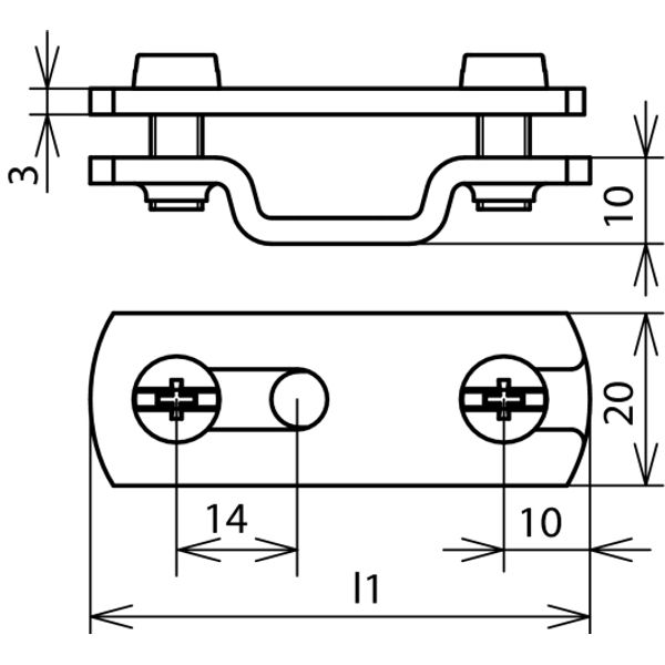 Strip holder for Fl 30mm St/tZn with slot 6.5x16mm image 2