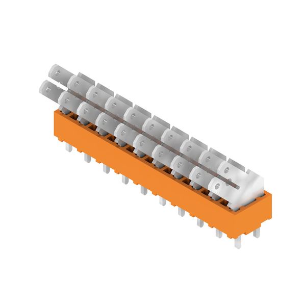 Printed circuit board terminals, 5.00 mm, Number of poles: 10, 135°, Solder pin length (l): 3.5 mm, tinned, orange, Flat-blade connection, Box image 2