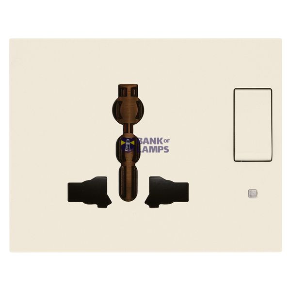 2P+E 13A SICURY multi-outlet+switch canv image 1