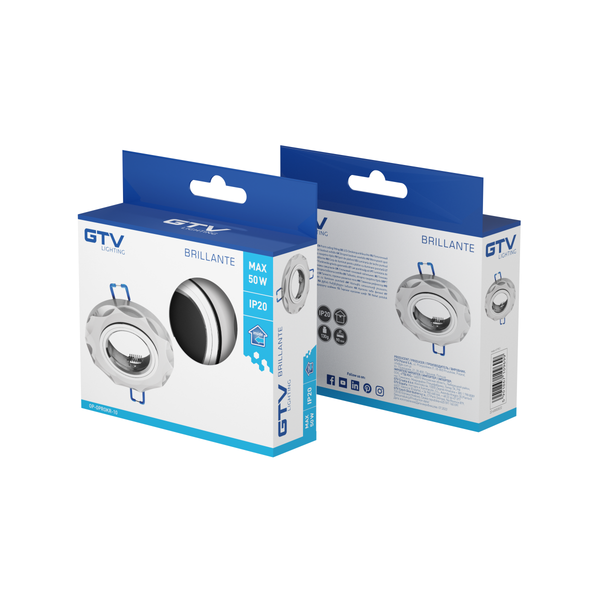 Spot luminaire housing BRILLANTE, IP20, glass, round, white image 3