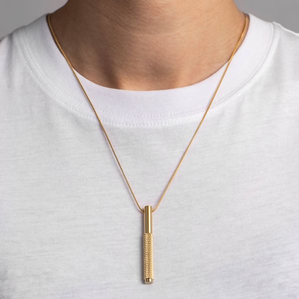 NECKLACE / VERTICAL / CROSS / BRASS image 2