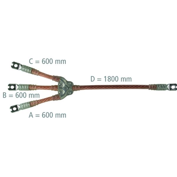 Three-pole earthing and short-circuiting cable 120mm² with crimped cab image 1
