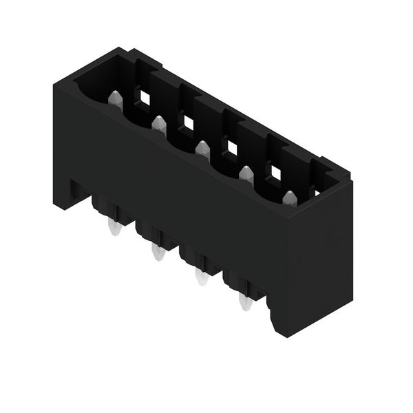 PCB plug-in connector, male header, closed side, THT/THR solder connection, 5.08 mm, Number of poles: 5, 180°, Solder pin length (l): 3.2 mm, tinned, black, Box image 3