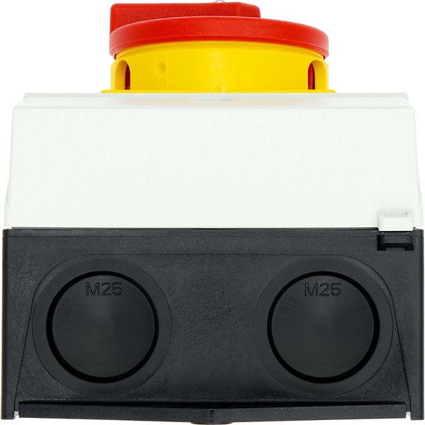 P1-25/I2-SI/HI11 Safety switch, P1, 25 A, 3 pole, 1 N/O, 1 N/C, Emergency switching off function, With red rotary handle and yellow locking ring, Lockable in position image 61