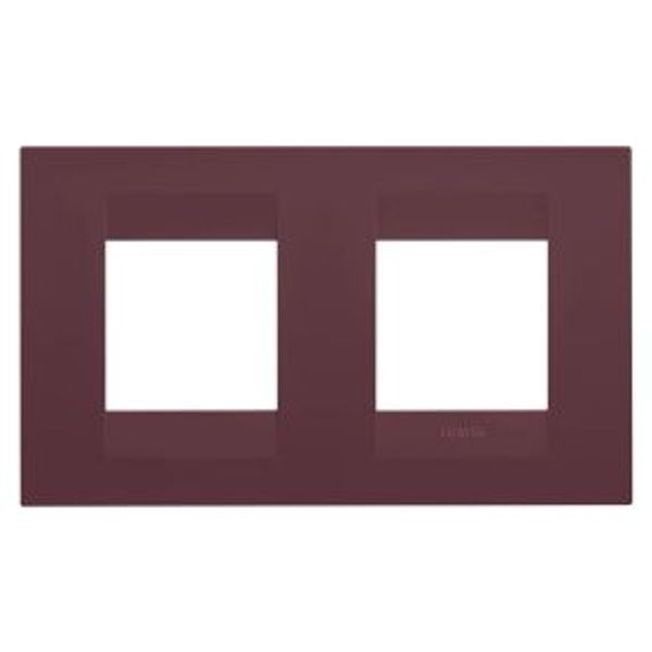 GEO INTERNATIONAL PLATE - IN PAINTED TECHNOPOLYMER - 2+2 MODULES HORIZONTAL - TUSCAN RED - CHORUSMART image 1