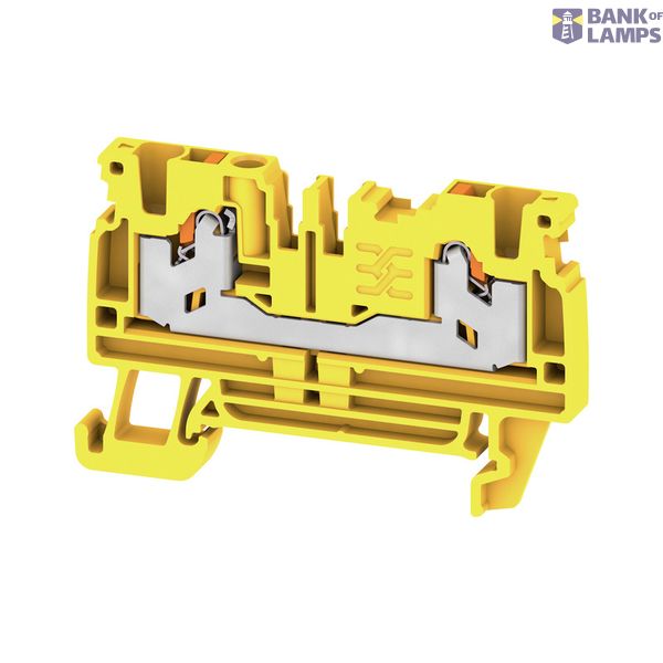 Feed-through terminal block, SNAP IN, yellow, 2.5 mm², 24 A, 800 V, Nu image 1