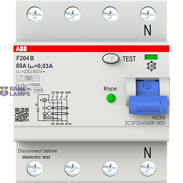 Residual Current Circuit Breaker F200 - 4P - 30 mA - 80 A - Type B image 1