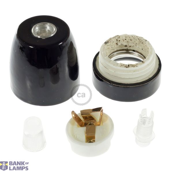 Porcelain E27 lamp holder kit image 2