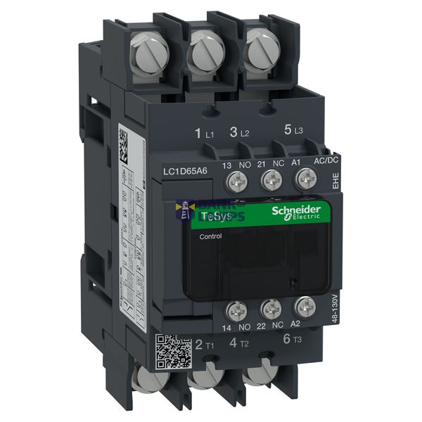 TeSysCTR3P65A AC3 NO+NC48-130V ACDC LUGS image 1