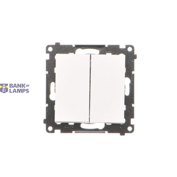Single pole switch with double push button, 16AX, white matt image 1