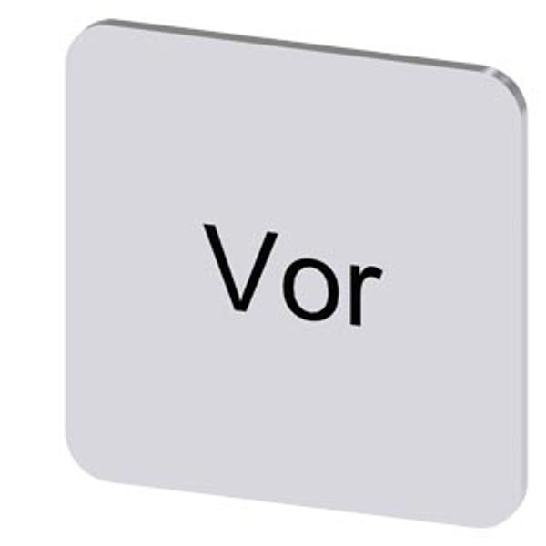 Labeling plate 22x22 mm, silver-colored label, labeling: Vor image 1