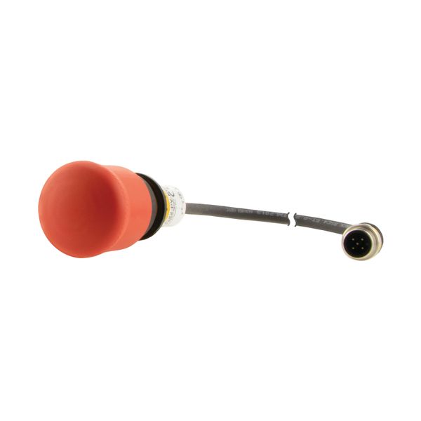 C22-PV-K02-P10 Emergency stop/emergency switching off pushbutton, Mushroom-shaped, 38 mm, Pull-to-release function, 2 NC, Cable (black) with M12A plug, 5 pole, 0.2 m image 7