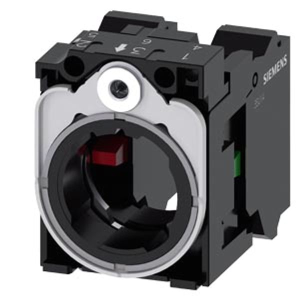 Holder for 3 modules, plastic/metal, 1 NO, 1 NC image 1