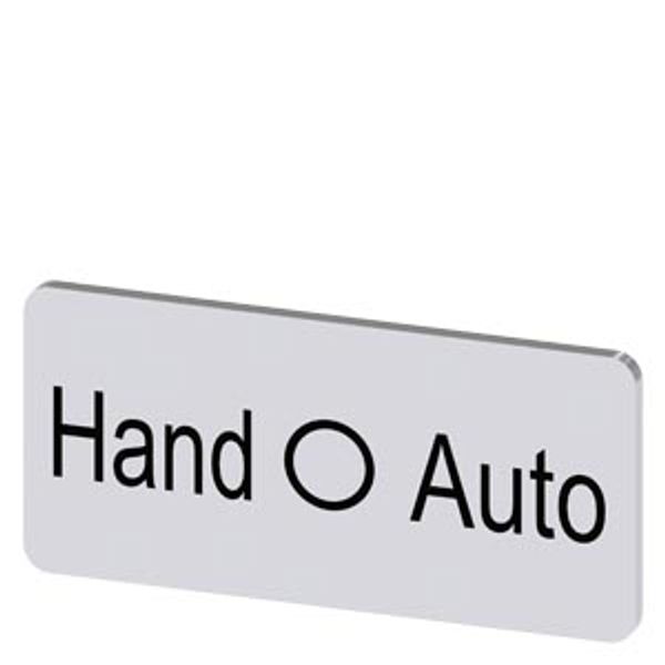 Labeling plate 12.5 x 27 mm, silver-colored label, labeling: Hand O Auto image 1