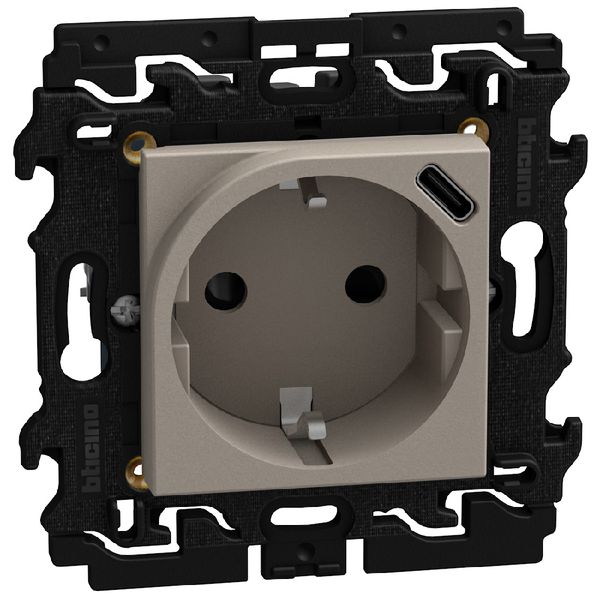 Light Now - socket german + usb C stone image 1