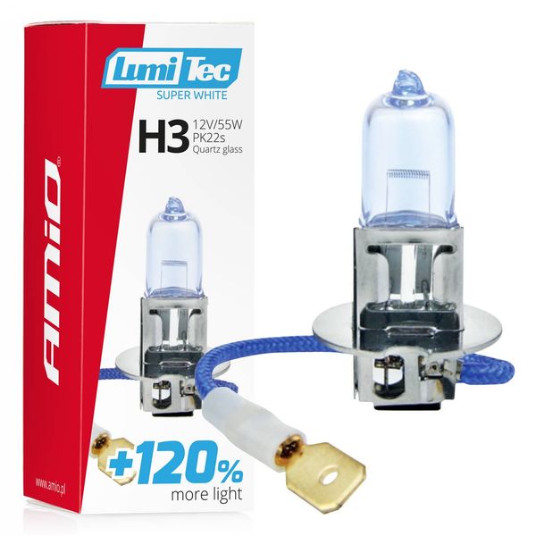 Halogen bulb H3 12V 55W LumiTec Super White +120% image 1