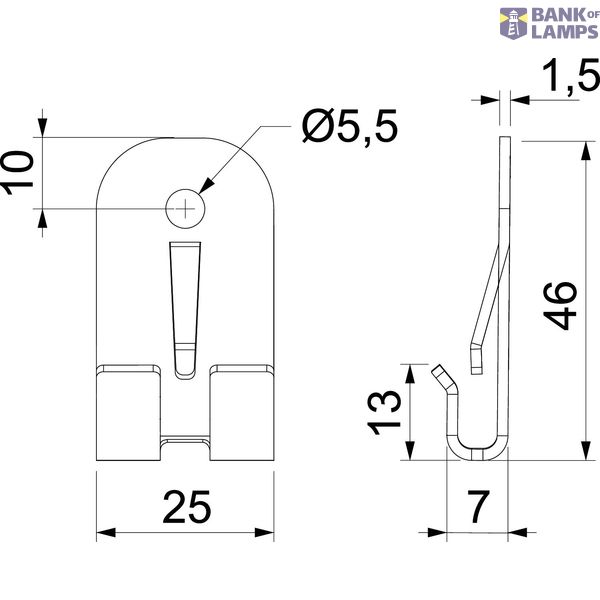 QWT GRH A4 Universal mount for mesh cable tray 3,9-4,8mm image 2