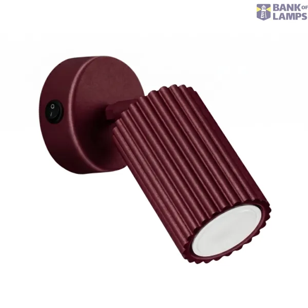 Wall lamp KARBON burgundy with a switch image 1