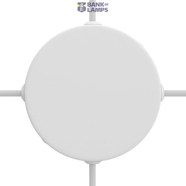 Cylindrical metal 4-side hole ceiling rose kit (junction box) image 1