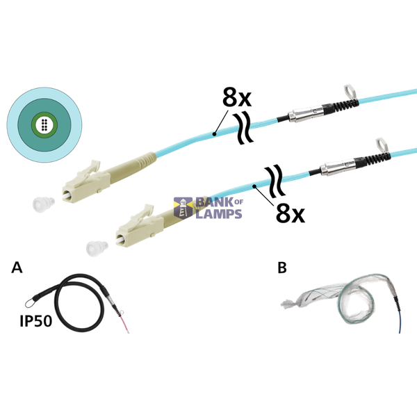 OpDAT VIK Universal cable 8xOM3, LC-LC, 100 m, one-sided pulling aid I image 3