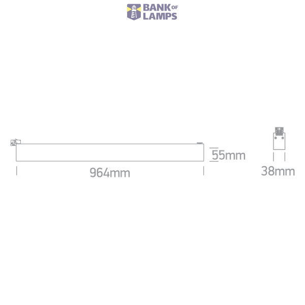 BLACK 48W CCTV LINEAR TRACK LIGHT 230V IP20 image 2