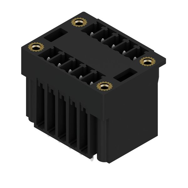 PCB plug-in connector, male header, Flange, THT/THR solder connection, 3.81 mm, Number of poles: 10, 180°, Solder pin length (l): 3.2 mm, tinned, black, Box image 4