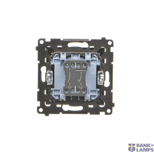 Double socket outlet with earthing and shutters, (module), Simon 24, IP20, 16A, champagne matt image 1