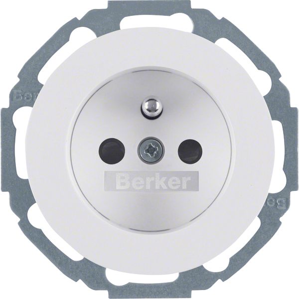 Soc. out. earthing pin, enhncd contact prot., R.classic, p. white glos image 1