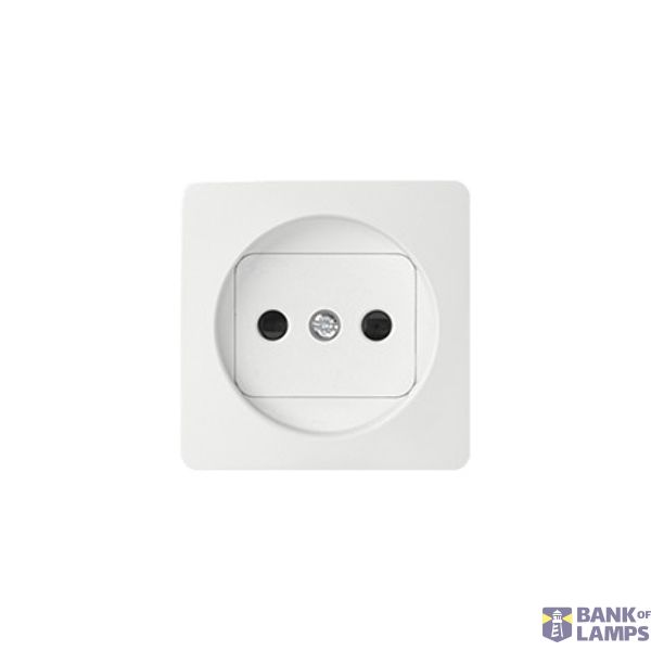 Cover for single socket outlet without earthing, white image 1