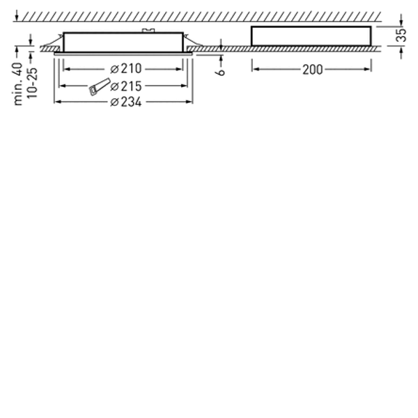 Downlights Inplana Diffuser White ET 19W 2000lm Emergency light Lambertian (L) IK06 3 SDCM image 1