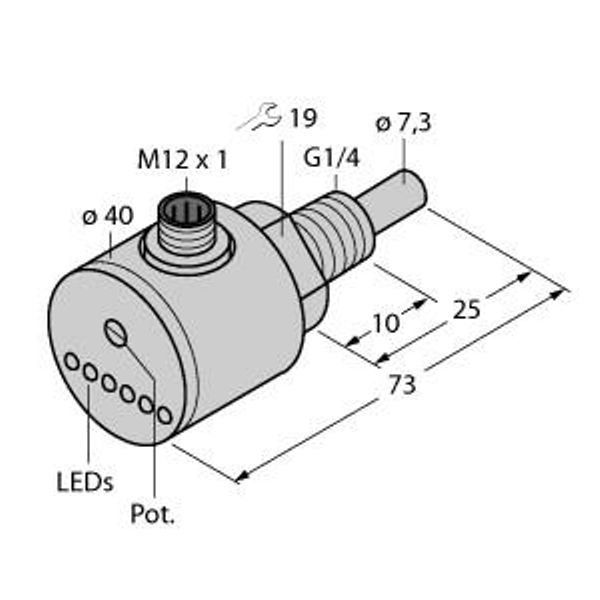 Flow Monitoring Immersion Sensor with Integrated Processor   FCS-G1/4A4-ARX-H1140 image 1