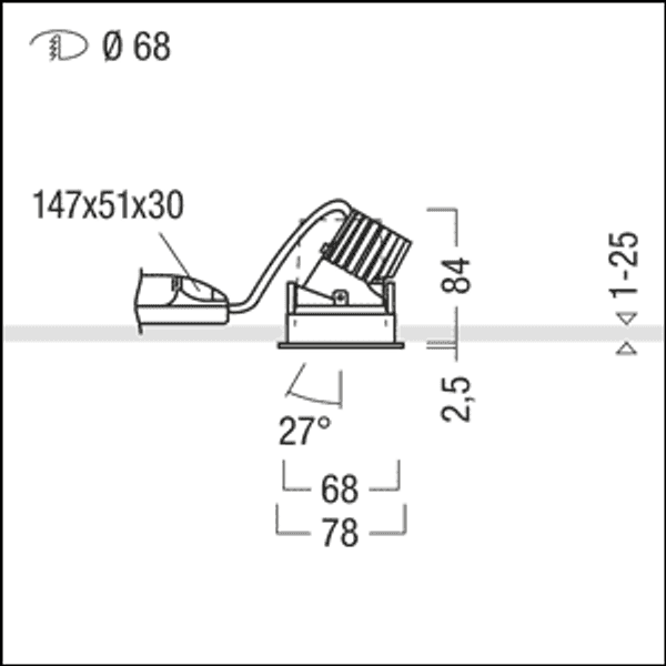 PANOS INF R68V 10W 940 LDO SP-BK WH - LED ceiling-recessed luminaire image 4