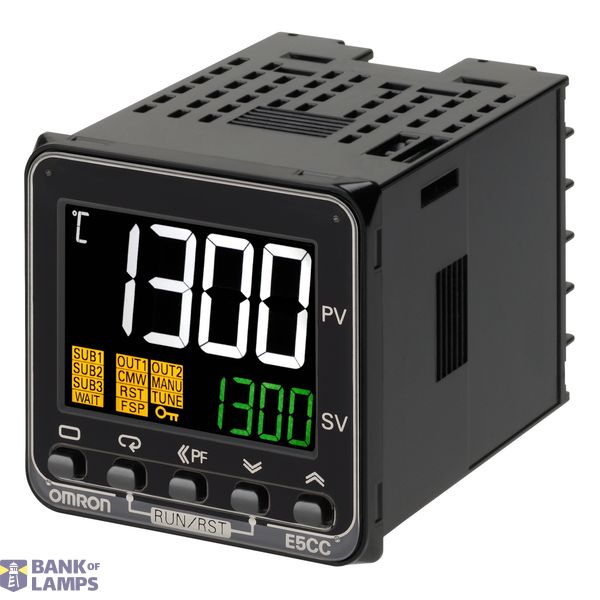 Temp.  Contr.,1/16 DIN (48x48mm),1 x 12VDC pulse OUT,2 AUX,No cov.,24 VAC/DC E5CC4037C image 1