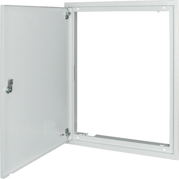 BP-U-3S-600/4-P-W Flush-mounting trim ring with sheet steel door and locking rotary lever for 3-component system, W = 600 mm, H = 460 mm, white image 3