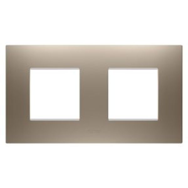 EGO INTERNATIONAL PLATE - IN PAINTED TECHNOPOLYMER - 2+2 MODULES HORIZONTAL - LIGHT BRONZE - CHORUSMART image 1